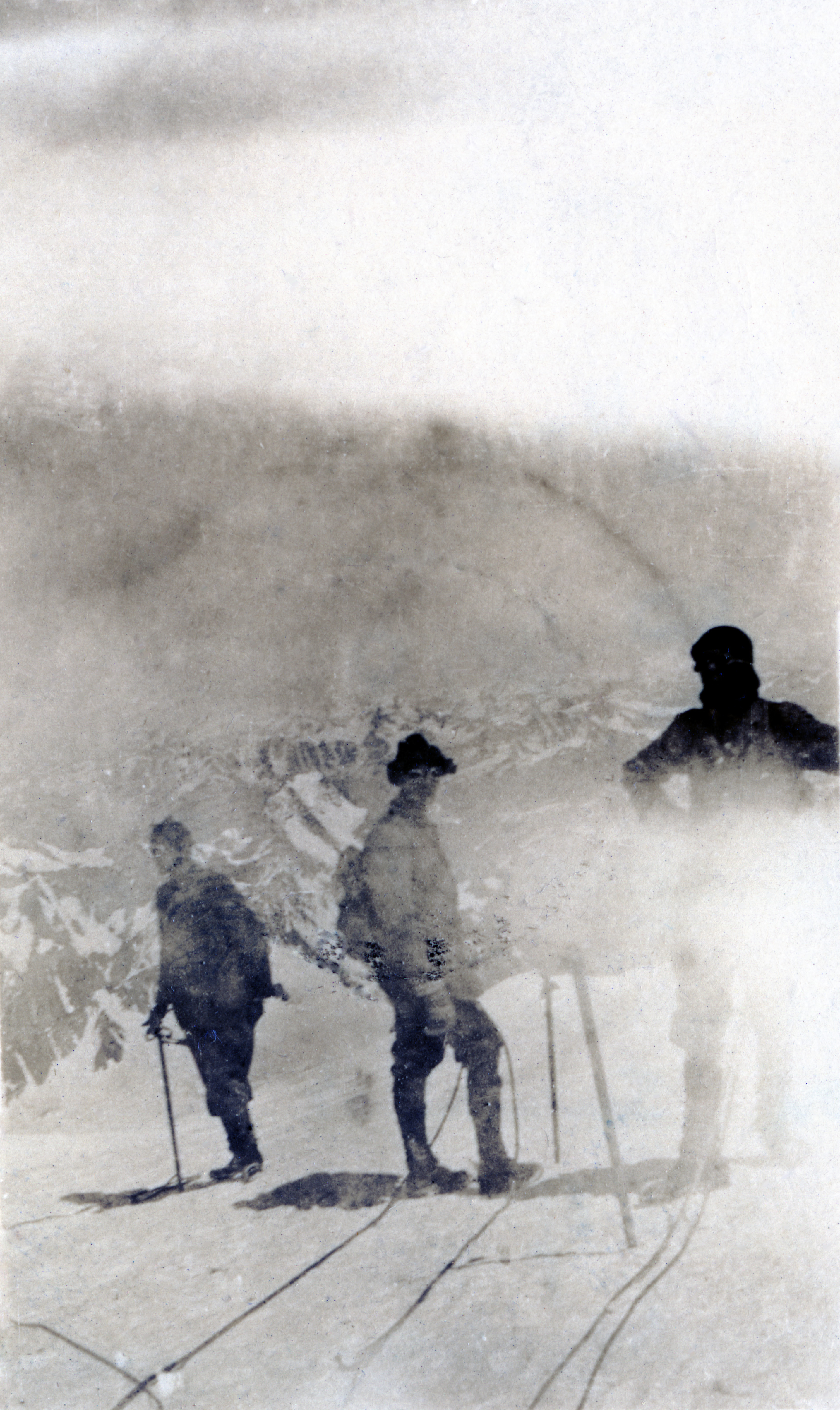 George Herbert Leigh-Mallory, Harold Edward Lionel Porter and Arthur Cecil Pigou on the Mont Blanc summit, taken by William Walter McLean, August 1919, Alpine Club Photo Library, London